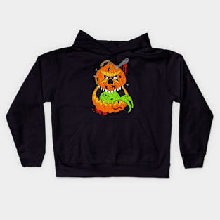 Evil Halloween Pumpkin Character Kids Hoodie